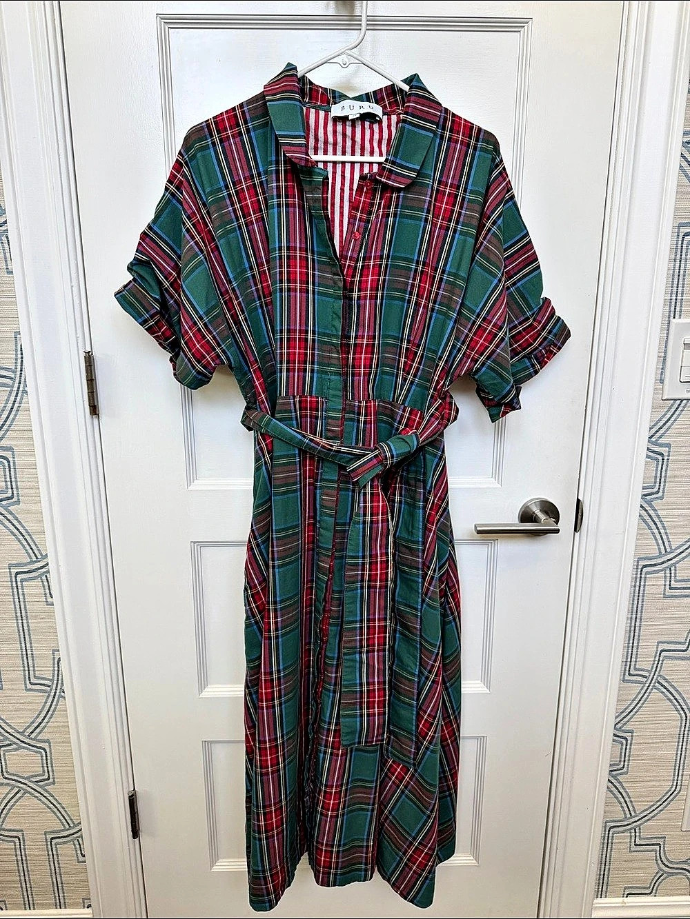 BURU Day Gown Tartan Midi Dress